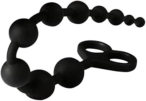 Zalic Tshirt Amal Ball But^t Plug Large Size Black Amal Beads Silicone Amal Six-Toys Male Prostàté M^assager,Black