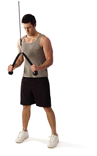 Valeo-Universal-Triceps-Rope-Pulldown-27-Inch-Heavy-Duty-Coated-Nylon-Rope-With-Solid-Rubber-Ends-And-Chrome-Plated-AttachmentVA4525BK