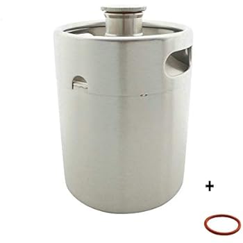 304 Stainless Stee 2L Mini Beer Keg,Pressurized Beer Growler Portable Beer Bottle Home Brewing Beer Making Tool (2L 64oz Keg)