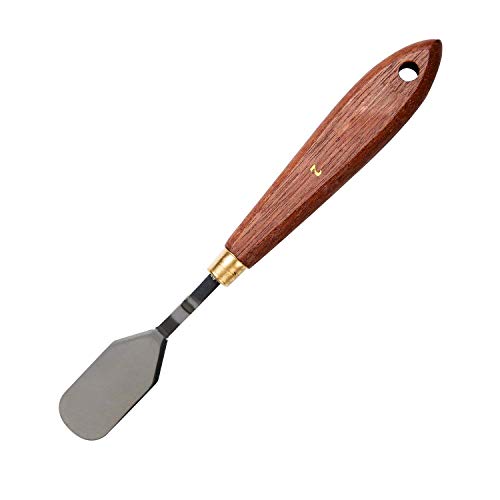 ATWORTH 5-Piece Painting Knives Scrapers Artist Palette Knife Set with Flexable Blades & Comfort Hardwood Grips