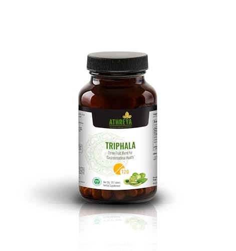 Athreya Herbs Triphala Tablets| 120 Tablets | Herbal Blend Helps Promote Gastrointestinal Health | with The Goodness of Triphala | Promotes Natural Detoxification | | Vegan, Non-GMO | 30 Day Supply