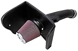 K&N Cold Air Intake Kit with Washable Air Filter:  2010-2019 Toyota Tundra, 4.6L V8, Black HDPE Tube with Red Oiled Filter, 63-9035