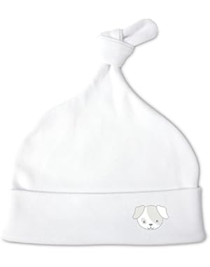 Izzy & Owie Baby Beanie Hat, White, 0-3 Months