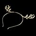 FUMUD Gold Rhinestone Antler Headband, Wire Rudolf Antlers Metal Deer Ears, Christmas Hair Band, Xmas Headband, Photo Prop