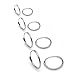 925 Sterling Silver Thin 4 Pair Set 10mm 12mm 14mm 16mm Endless Hoop earrings for Cartlidge Nose Lips- Many Colors Available-Nine2Five