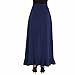 Lrady Women's Ruffle Plain Wide Leg Split Tie-Waist Maxi Long Palazzo Overlay Pant Skirts, Navy,s XL