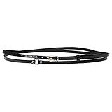 True Heart Style Women's Solid Leather Skinny Double Wrap Belt (1 cm) - 9 Colors