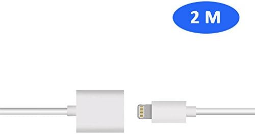 Hottsun Lightning Cable Extension Cord 2m / 6ft Female Lightning to Male Lightning Extender Connector Support Data Audio Charge for Apple iPhone 8 / 8 plus / 7 / 7 plus / 6 / 6S / iPad