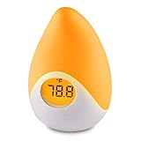 MeasuPro Nursery Safety Thermometer Night Light with Color Changing Light, LCD Display and Rechargeable Battery