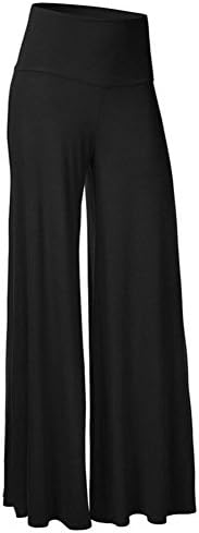 Black SiYuan Casual High Waist Palazzo Wide Leg Pants for Women 3XL