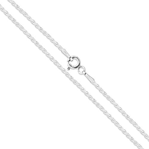 Sterling Silver Diamond-Cut Rope Chain 1.1mm Solid 925 Italy New Necklace 16"