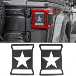 Nkcar Iron Black B Style Car Tail Lamp Decoration Cover（Star） 2PCS for Jeep Wrangler JL 2018