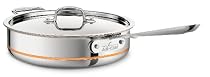 All-Clad 6404 SS Copper Core 5-Ply Bonded Dishwasher Safe Saute Pan / Cookware,&nbsp; 4-Quart, Silver