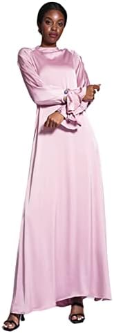 Wraith of East Women's Muslim Maxi Dress Kaftan Abaya Islamic Arabian  Clothing Lace Top Round Neck Party Gown Jilbab Robe (Pink, XL) at Amazon  Women's Clothing store