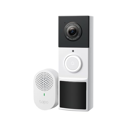 Tapo 2K 3MP Ultra-klare Video-Türklingelkamera, Farb-Nachtsicht, kostenlose KI-Erkennung, Zwei-Wege-Audio-Türklingel, IP65 wetterfest, ultrabreites di