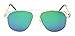 Tantino Futuristic Double Bridge Aviator Mirror Lens Sunglasses (Green, UV400)