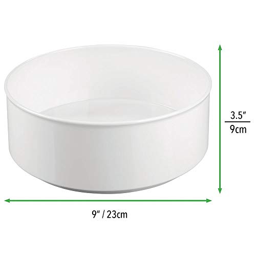 mDesign Plastic Spinning Lazy Susan Round Turntable Storage Tray - Rotating Organizer for Makeup, Cosmetics, Nail Polish, Vitamins, Shaving Kits, Hair Spray, Medical Supplies, First Aid - White - Thumbnail 4