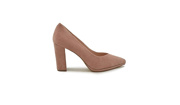 Zapato de salón tacón Ancho Nude : Amazon.es: Zapatos y complementos