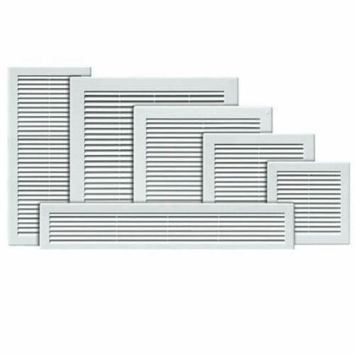 White Air Vent Grille Ventilation Cover with Inset Grid (Fly Screen) (TRU - 6 (200mm X 200mm))
