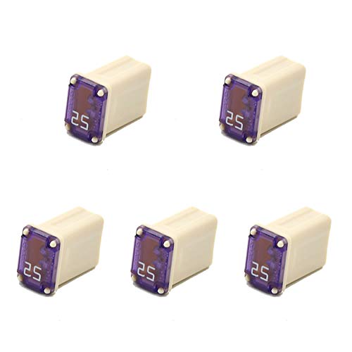 5 PCS 25 Amp Micro Cartridge Fuses - FMM MCASE Fuse for Cars, Trucks, and SUVs