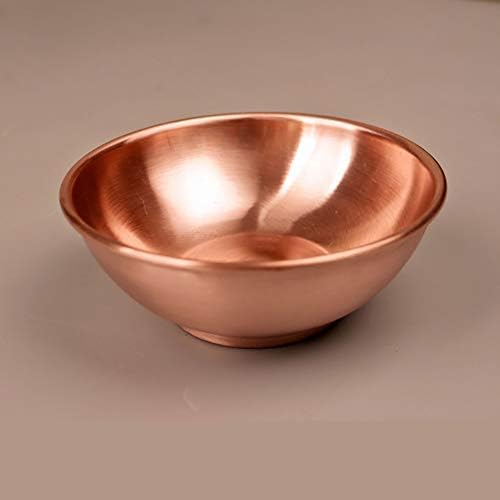 Copper Bowl Pure Copper Bowl Tableware Household Rice Bowl Double-Layer Thick Copper Bowl A More Textured Copper Bowl in Your Hand (Type-3)