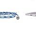 Paracable® Paracord Wrapped iPhone Lightning Cable (Glacier) | Braided Fabric Wrapped Lightning to USB Tangle Free with Aluminum Ends. Monochromatic Blue and White iPhone Charger.
