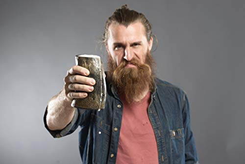 AleHorn Drinking Horn Tumbler Genuine Handcrafted 16oz Natural Finish Mug Ale Beer Wine Goblet Game of Thrones Tankard Medieval Burlap Gift Rustic Cup Vikings Accessories - Thumbnail 2