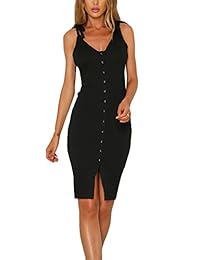 Eliacher vestido de verano con tirantes ajustables, sin mangas, para mujer