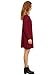 Romwe Women's Casual Plain Long Sleeve Loose Tunic T-Shirt Dress Burgundy S