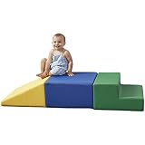 SoftScape Toddler Playtime Corner Climber, Indoor Active Play Structure for Toddlers and Kids, Safe Soft Foam for Crawling and Sliding (4-Piece Set) - Contemporary/Green, 11619-CTGN