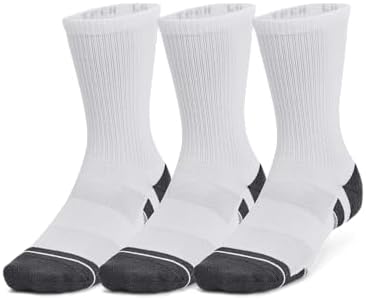 Ua Performance Tech 3pk Crew, Calcetines Unisex adulto, Blanco, L-XL