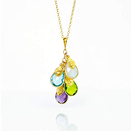 birthstone charm necklace for grandma