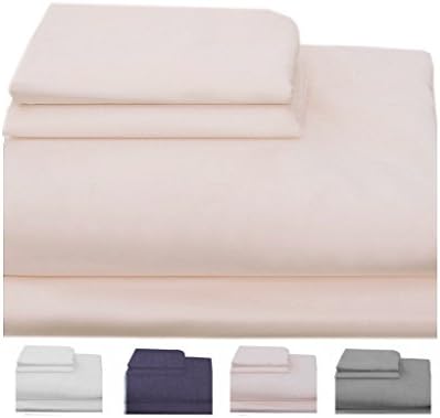 Homefair Linen Hotel Collection Bedsheet 600 Thread Count 100% Cotton Sateen weave Queen Sheet Set, 4 Piece Bedding Set, Elastic 16 inch Deep Pocket, Edge Hemstitch, Ivory