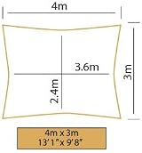 Kookaburra Green Rectangle Garden Sun Shade Sail Canopy 4m x 3m 98% UV Block view 5