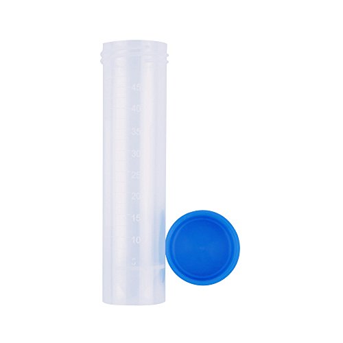 Eowpower 30pcs 50ml Plastic Vial Storage Container Test Tubes for Laboratory Lab