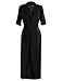 Begonia.K Women's Long Sleeve Chiffon Lightweight Maxi Sheer Duster Cardigan (Black, Small)