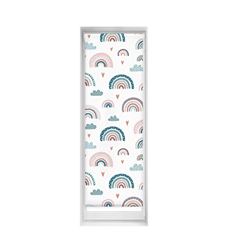 Blindecor Easy No Drilling Required Printed Translucent Venetian Blind, Digital Print, Rainbow Blue, 50 x 150 cm (width x height), Fabric Size 47 x 145 cm