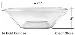 MinWill Brands Fiore Square Glass Salad Bowls with