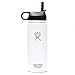 MOCE Straw Lid/Cap for Hydro Flask 12oz - 64oz Wide Mouth Sports Water Bottles(Black)