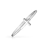 Bling Jewelry 925 Sterling Silver Sideways Cross Crucifix Religious Stackable Ring