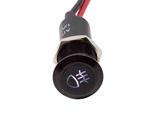 Alpinetech PLB12MS 12mm 1/2" 12V LED Metal Signal Indicator Pilot Dash Light (Fog Light 3W)
