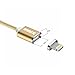 ZRSE 4th Generation Magnetic Braided USB Charging Cable for iPhone 5, 5c, 5s, SE, 6, 6 Plus, 6s, 6s Plus, 7, 7 Plus, Gold 2 Pack