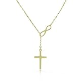 925 Sterling Silver Infinity Cross Religious Pendant Necklace