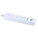 GreatYakonn 3-Outlets Surge Protector Power Strip with 2 High Speed USB Charger Extension Cord 2000W/15A for iPhone 7/6/6s plus iPad Air Mini Samsung Smartphone Tablet Laptop(6Ft Cord,White)