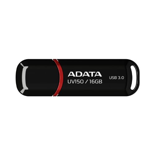 ADATA UV150 16GB USB 3.0 Snap-on Cap Flash Drive, Black (AUV150-16G-RBK)