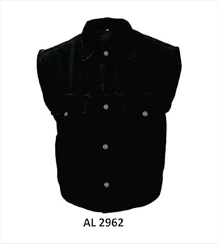 mens black jean vest