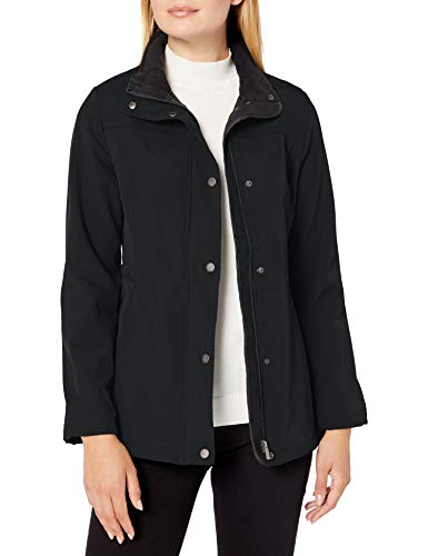 Big Chill Women's Plus Size Anorak Jacket with Tall Collar, Black, 3X