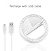 Selfie Ring Light, Oternal Selfie Light Rechargeable Portable Clip-on Selfie Fill Ring Light for iPhone Android Smart Phone Photography, Camera Video, Girl Makes up (White)