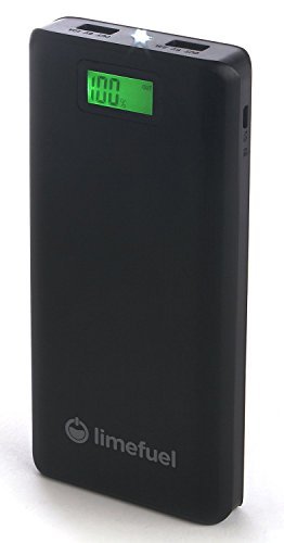 Limefuel Lite LP150X 15000mAh 5V/2.1A USB External Battery Pack Charger with Flashlight - Black