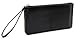 DEEZOMO Women's Leather Clutch Wallet with Wrist Strap Fit for iPhone 6 Plus/Samsung Galaxy S7 - Black